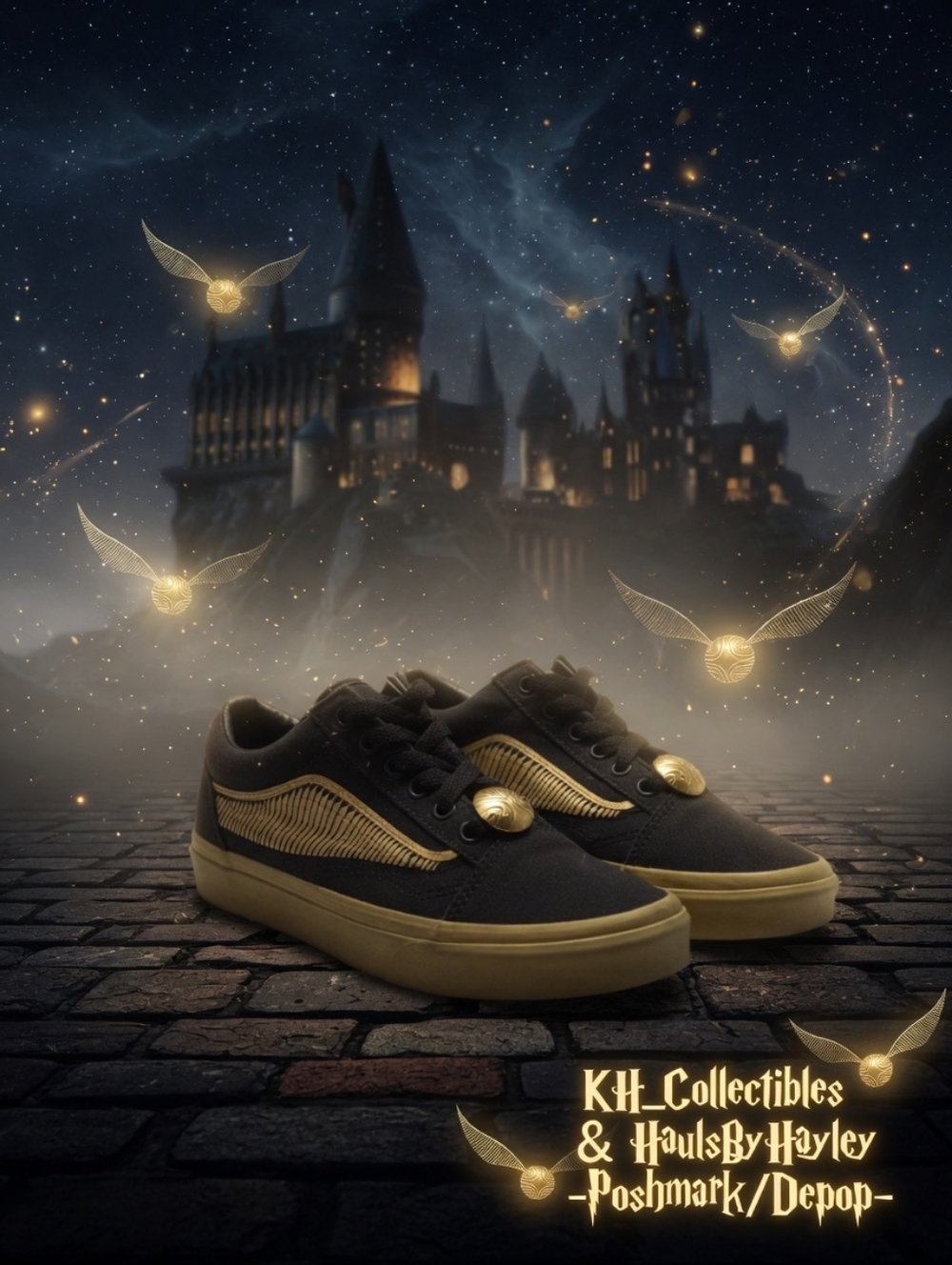 Vans x Harry Potter Old Skool "Golden Snitch" Sneakers - Women's 6 NWOT - Picture 5 of 14